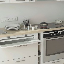 Space-saving table system VIALEX BENJAMIN for the kitchen, bedroom, and office.